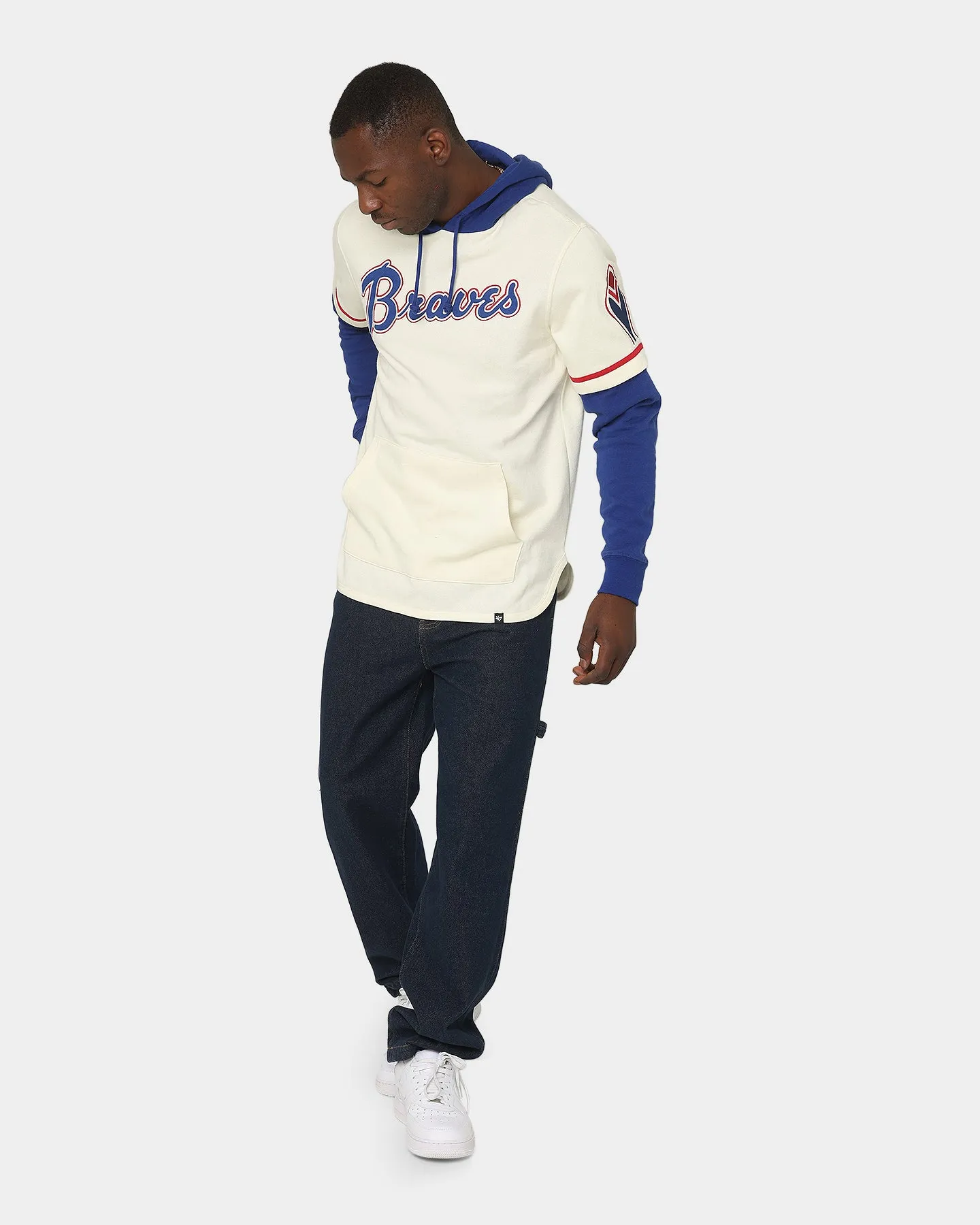 47 Brand Atlanta Braves Shortstop Hoodie Cream