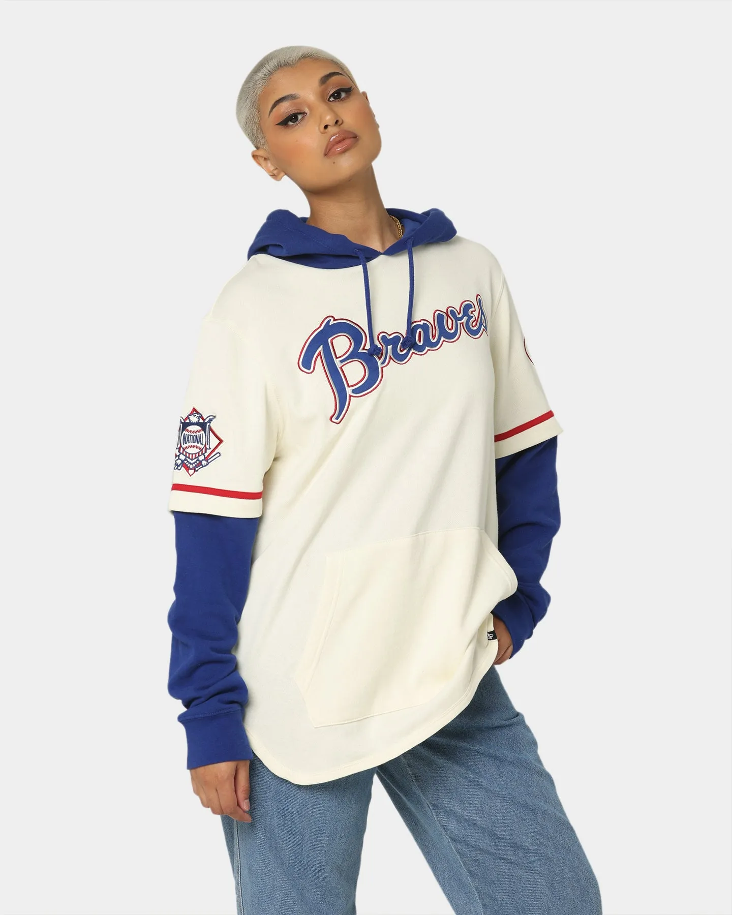 47 Brand Atlanta Braves Shortstop Hoodie Cream