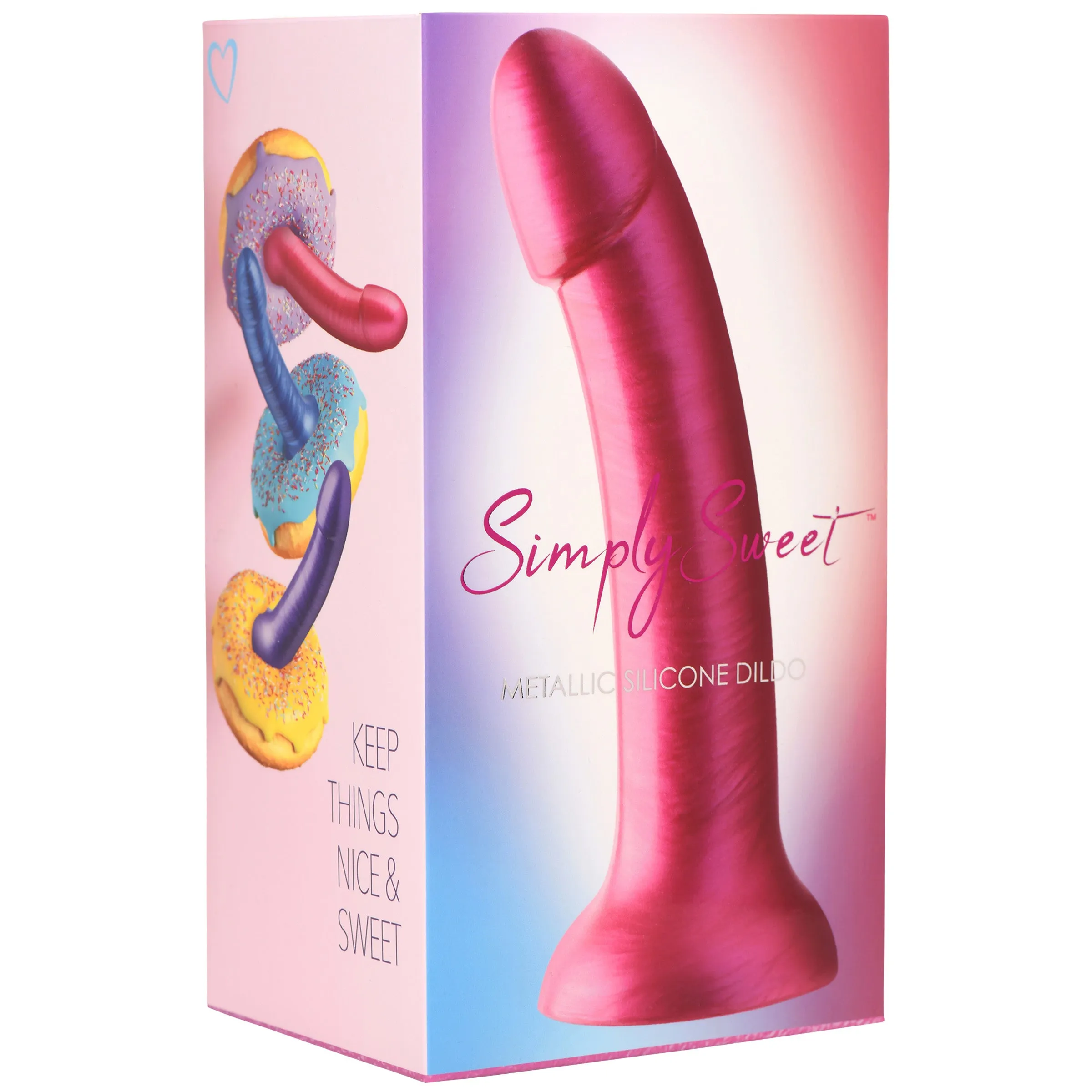 7" Metallic Silicone Dildo - Pink