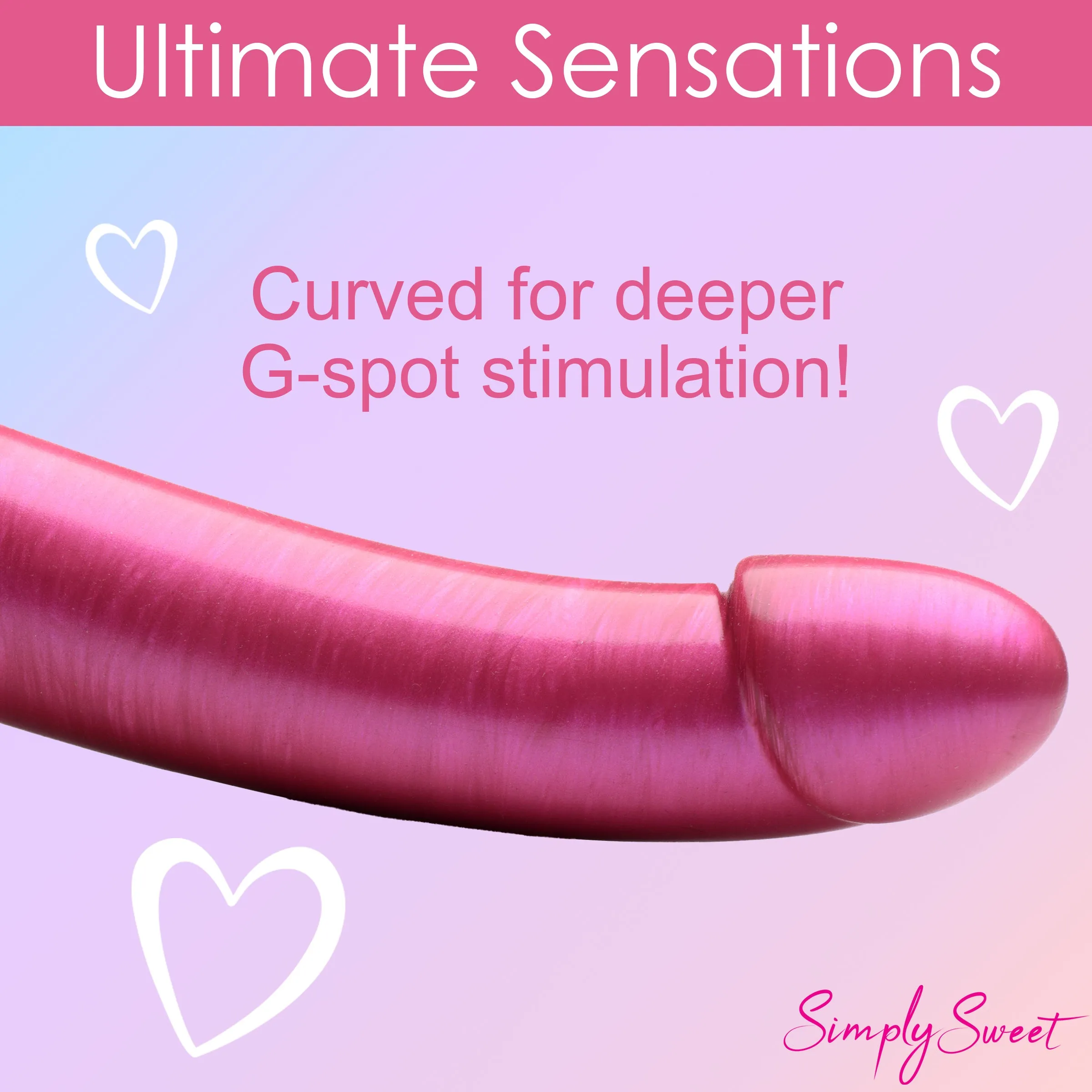 7" Metallic Silicone Dildo - Pink