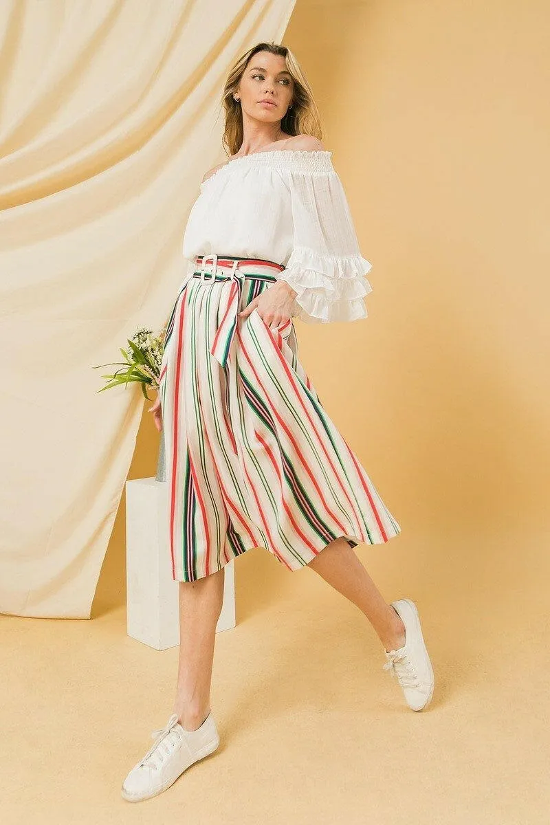 A Woven Midi Skirt