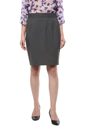 Allen Solly Synthetic a-line Skirt (AWSK1R02238_Grey_28)