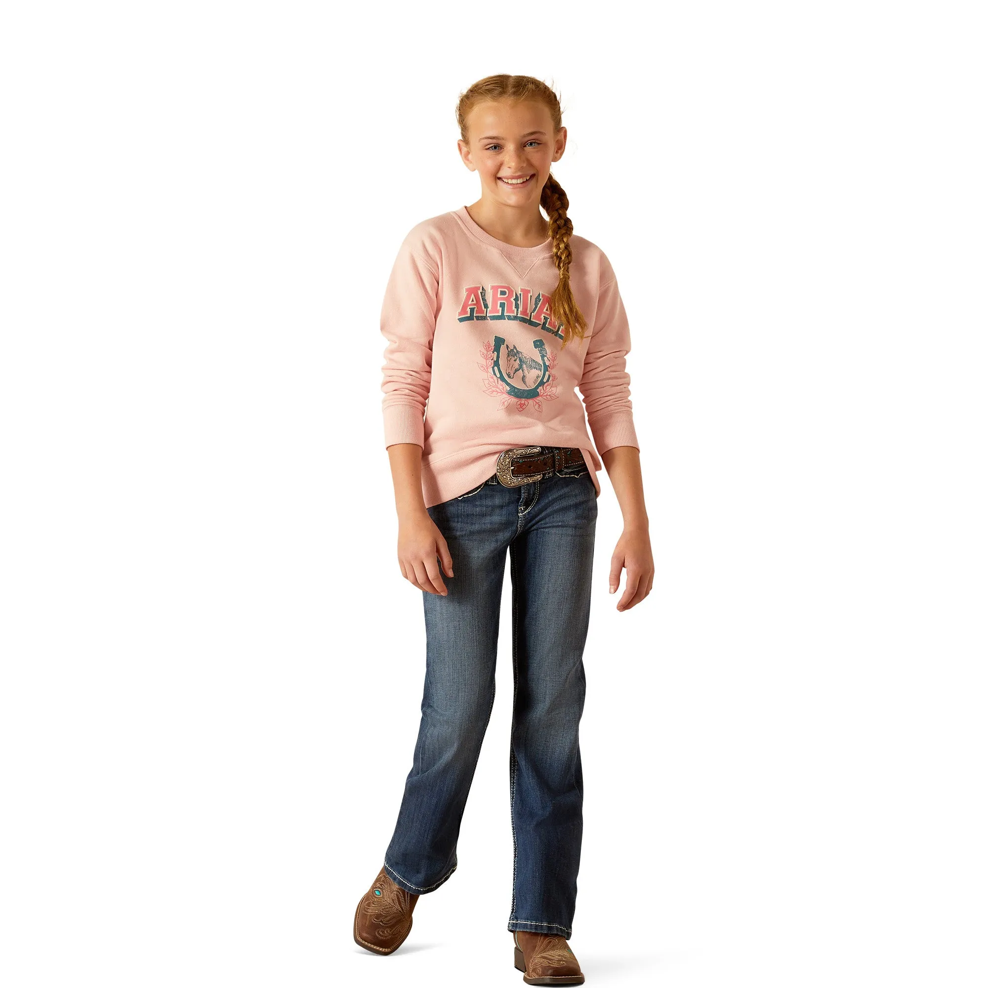 Ariat Girl's College Sweatshirt - Blushing Rose