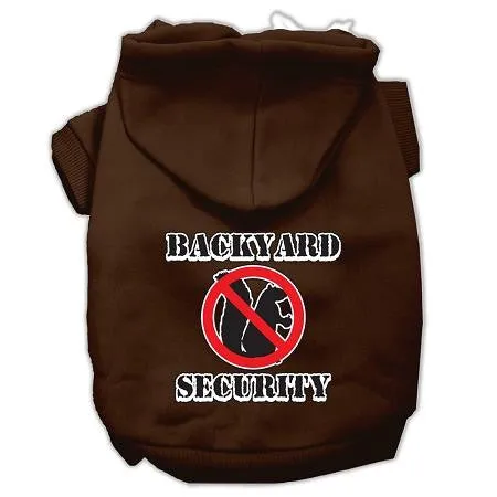 Backyard Security Screen Print Pet Hoodies Brown Size XL (16)