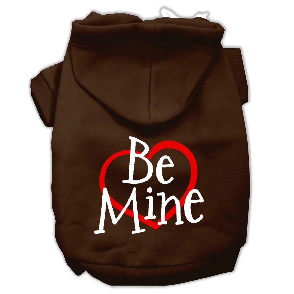 Be Mine Screen Print Pet Hoodies Brown Size Med (12)