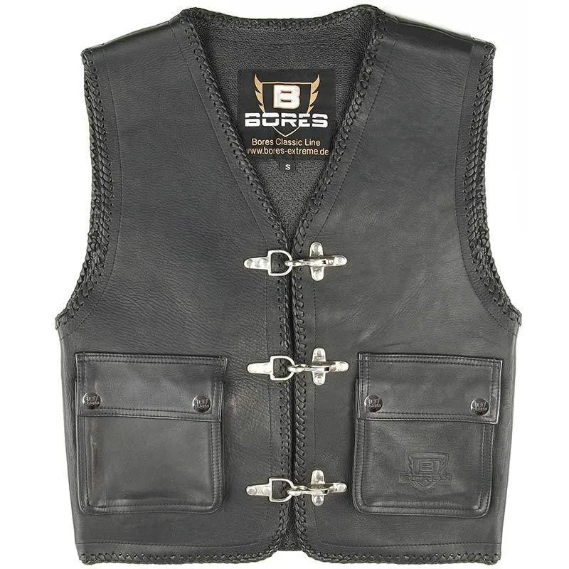 Bores Sunride 3 leather vest with soft leather straps, black