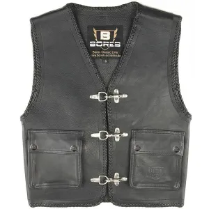 Bores Sunride 3 leather vest with soft leather straps, black