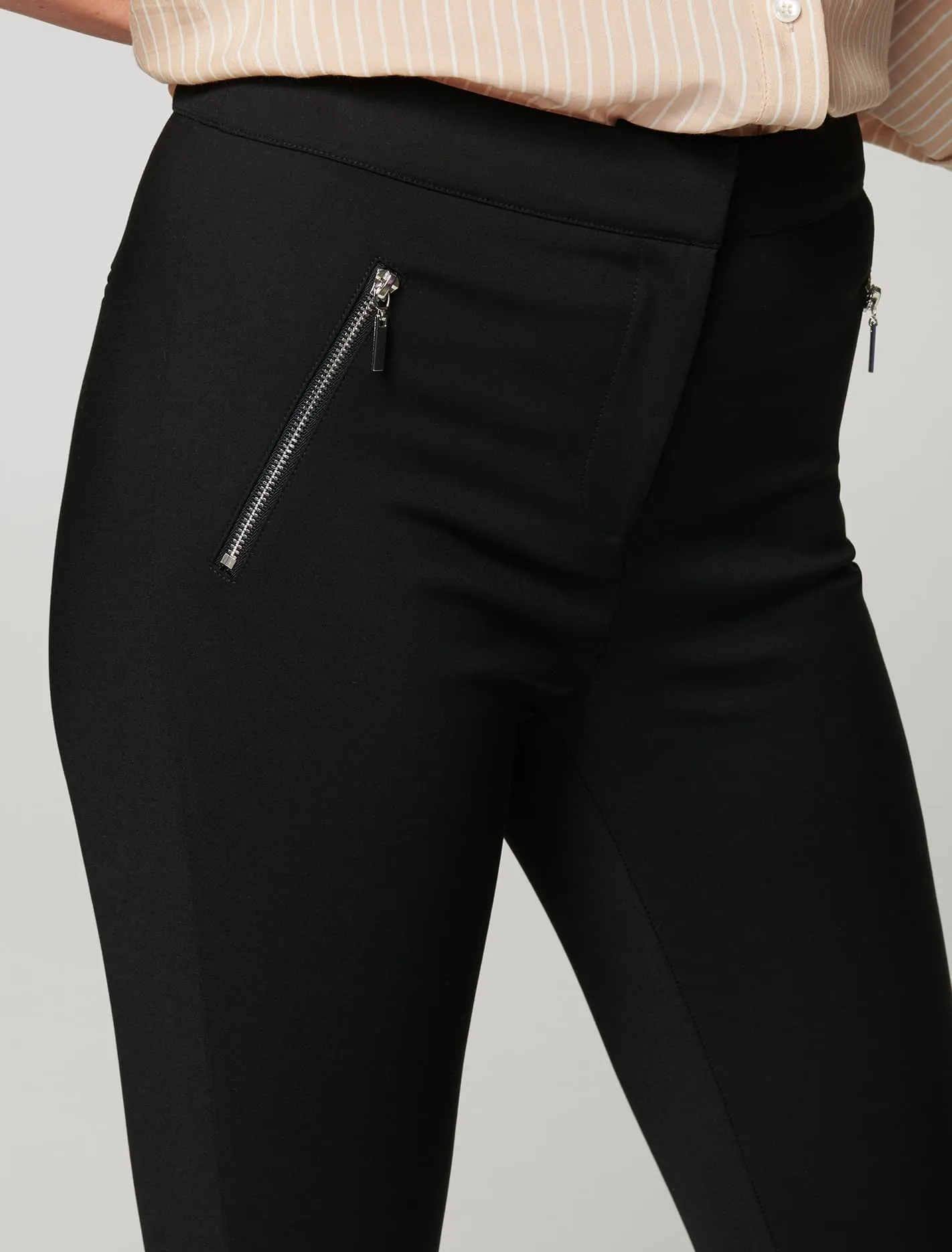 Brooklyn Zip Detail Slim Leg Pants