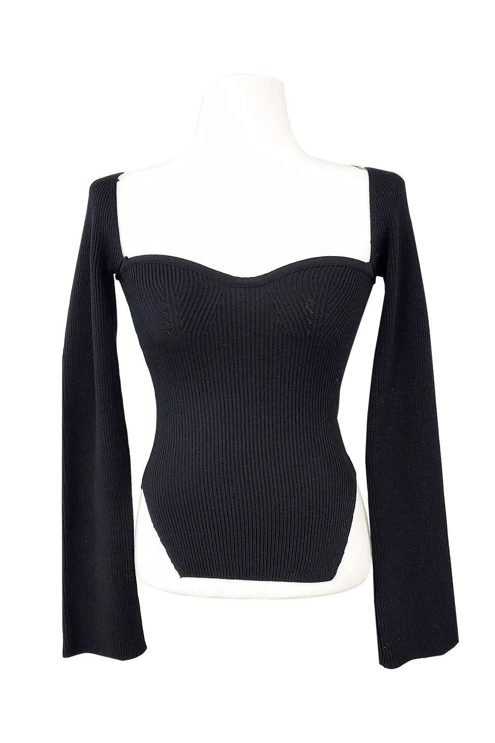 Clara Bustier Ribbed Knit Top