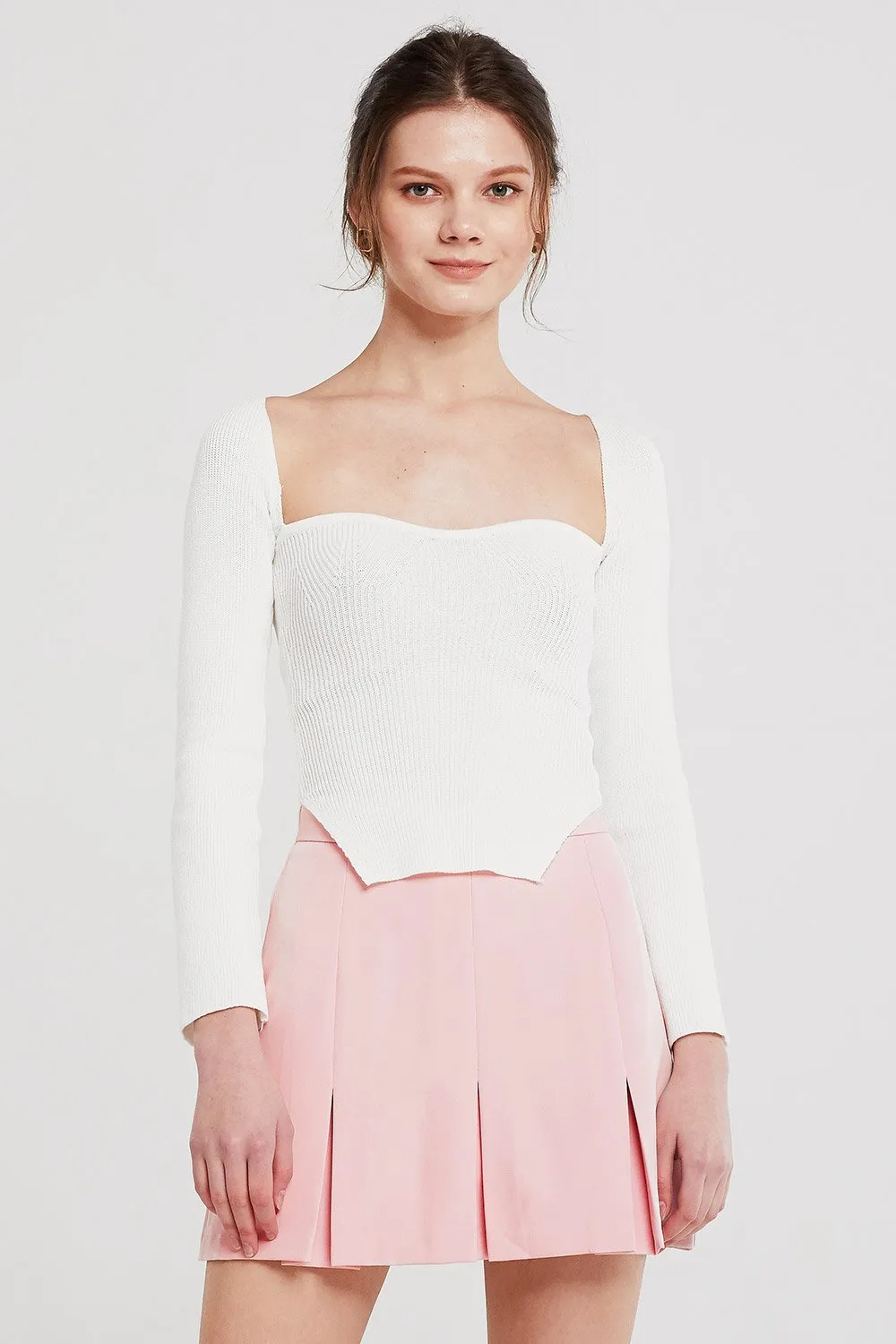 Clara Bustier Ribbed Knit Top