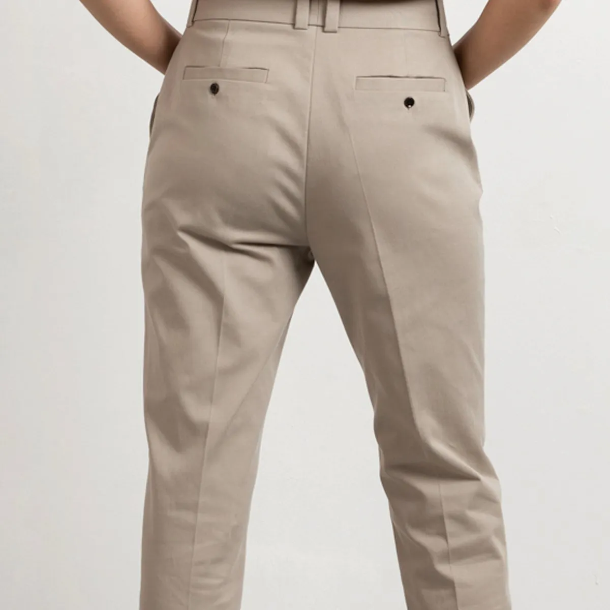 Cotton Stretch Long Pants Sand