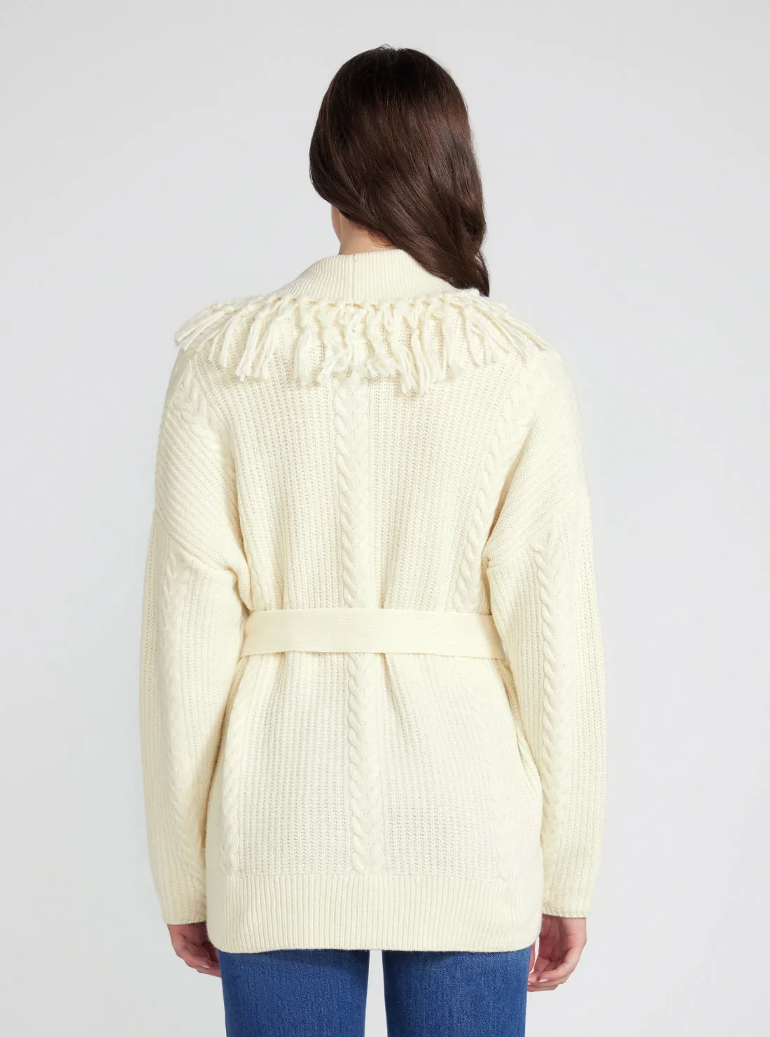 Cream White Long Sleeve Cardigan