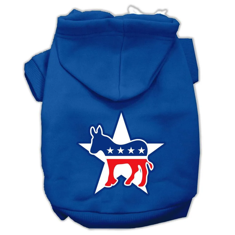 Democrat Screen Print Pet Hoodies Blue Size XS (8)