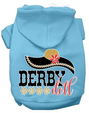 Derby Doll Screen Print Dog Hoodie Baby Blue Xl