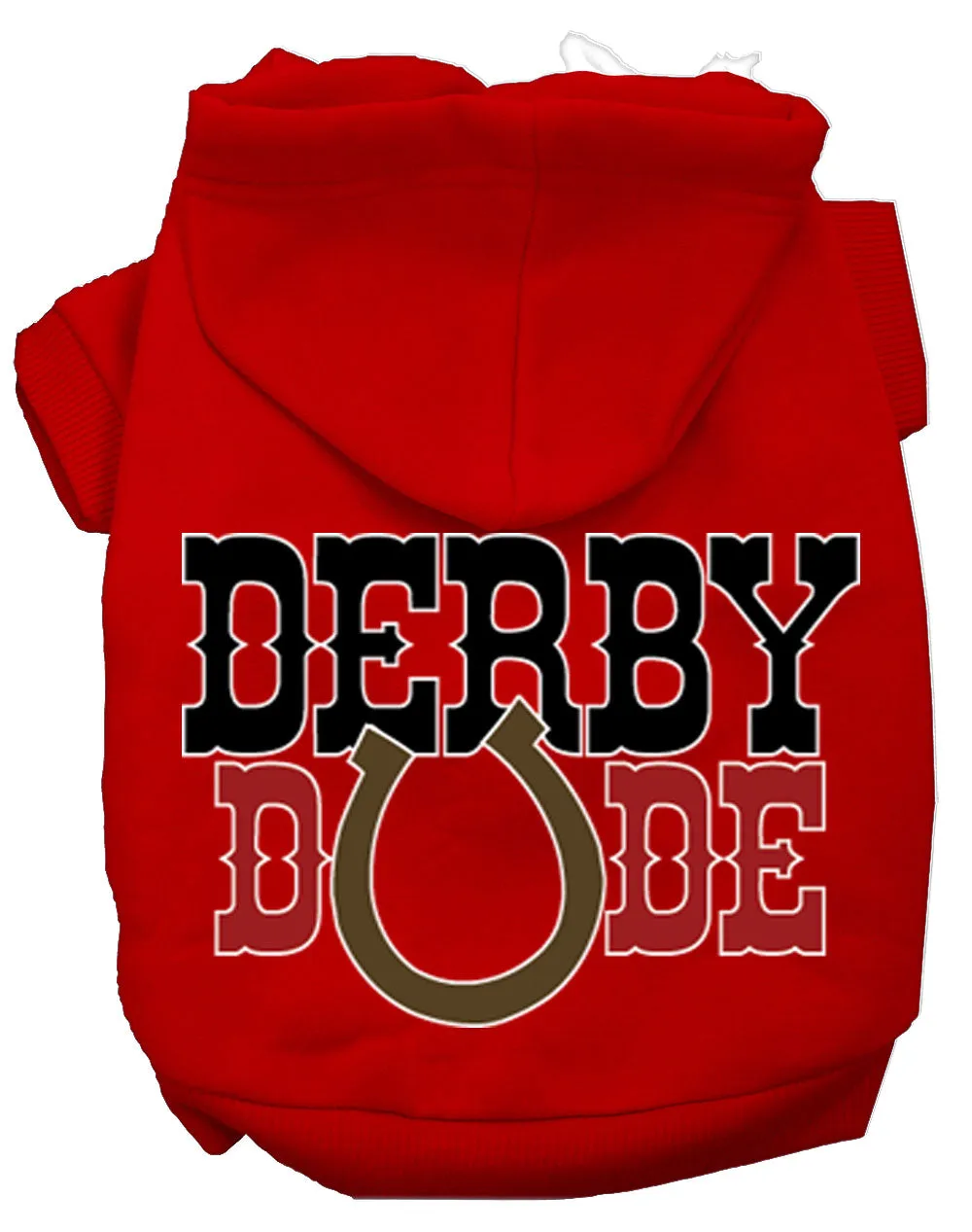 Derby Dude Screen Print Dog Hoodie Red M