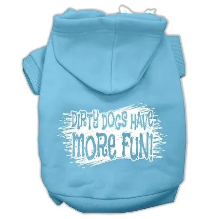 Dirty Dogs Screen Print Pet Hoodies Baby Blue Size XL (16)