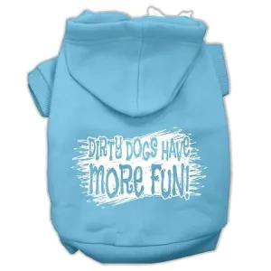 Dirty Dogs Screen Print Pet Hoodies Baby Blue Size XL (16)