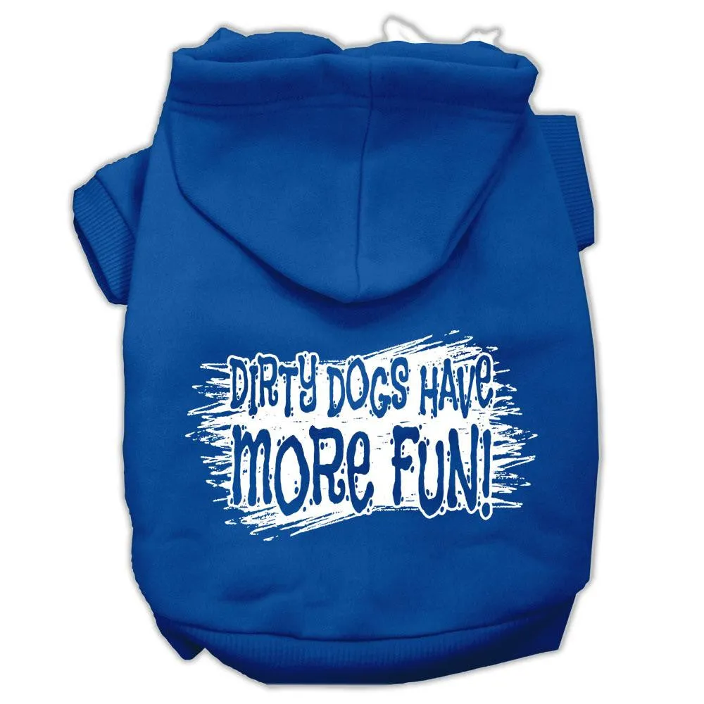 Dirty Dogs Screen Print Pet Hoodies Blue Size Med (12)