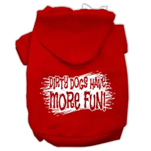 Dirty Dogs Screen Print Pet Hoodies Red Size XS (8)