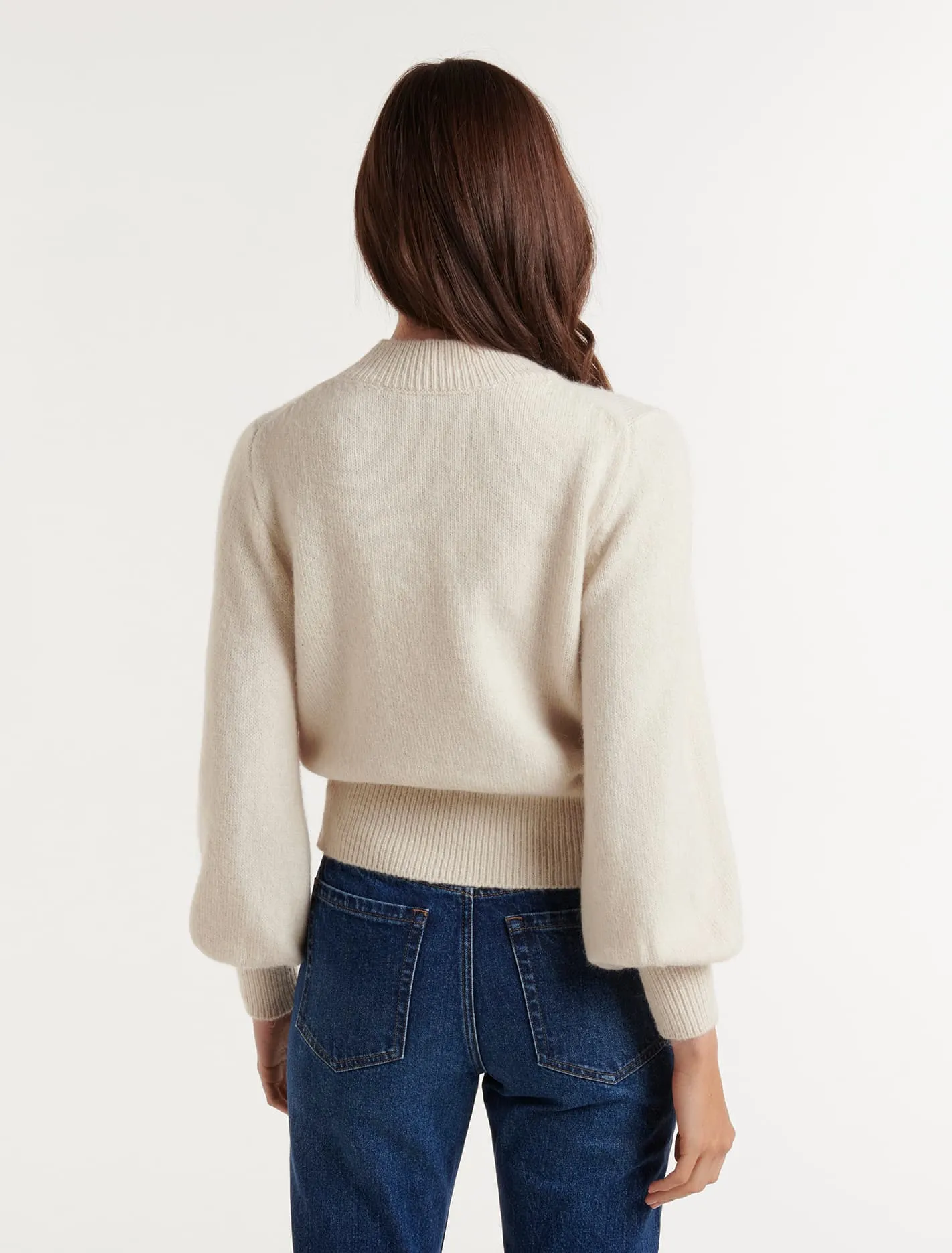 Ella Petite Cinched Blouson Sleeve Knit Jumper