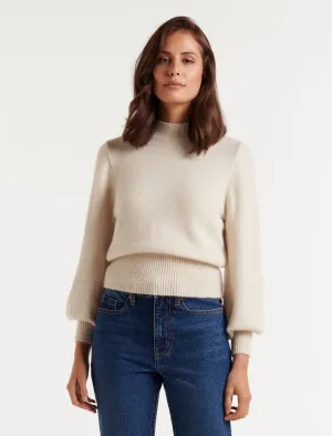 Ella Petite Cinched Blouson Sleeve Knit Jumper