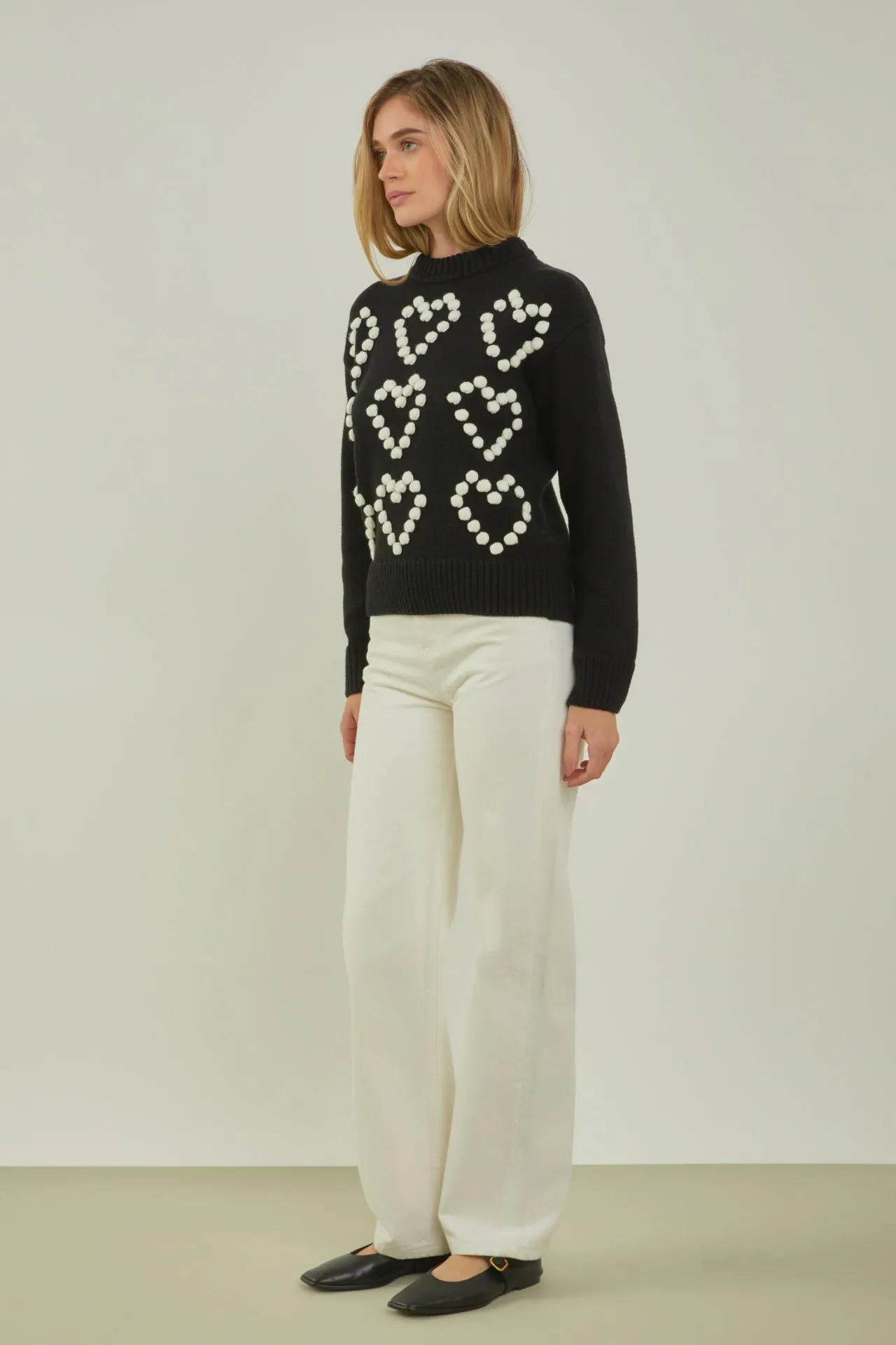 English Factory - Heart Pom Sweater