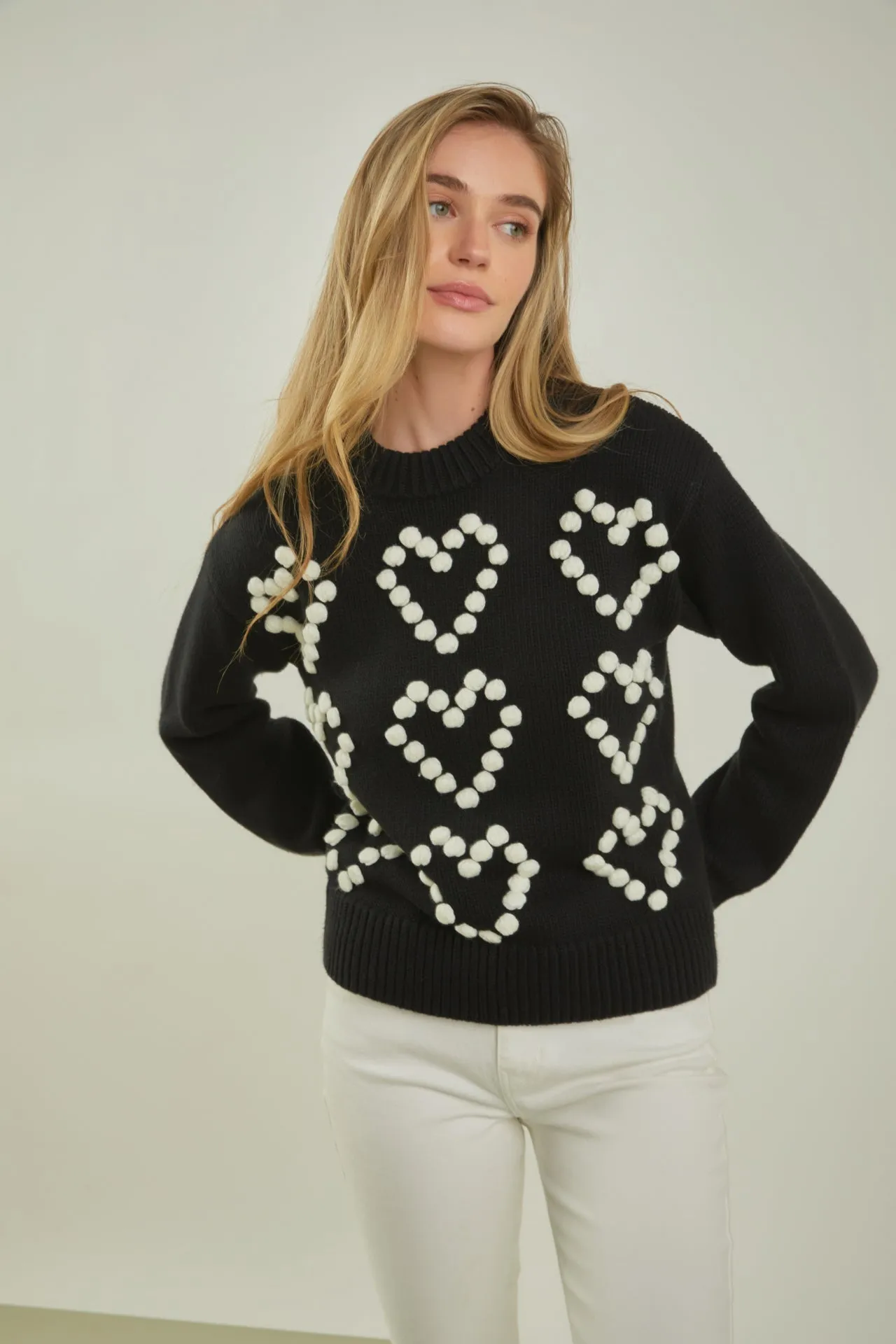 English Factory - Heart Pom Sweater