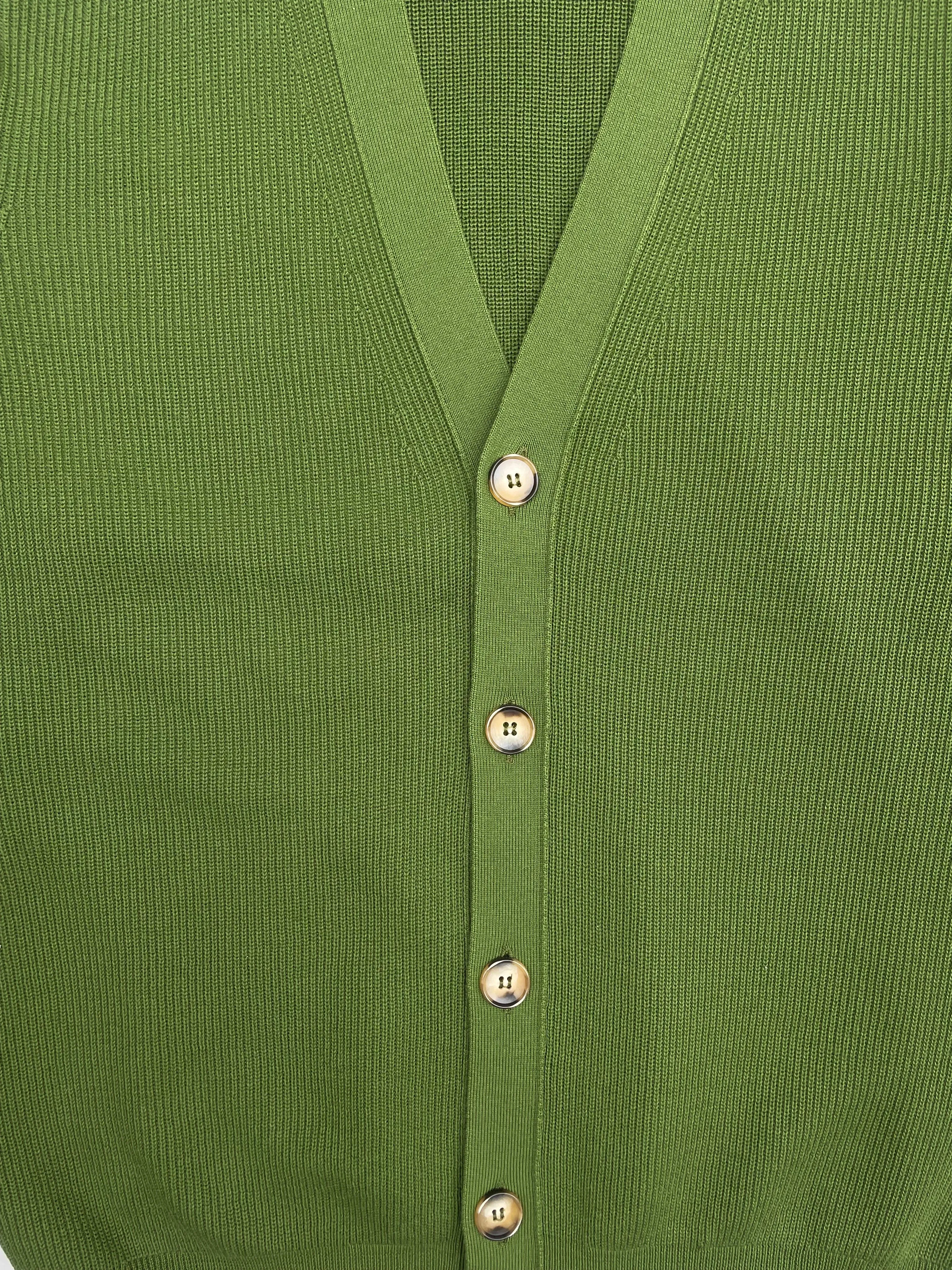 FRESH Scott Luxury Cotton Cardigan In Green