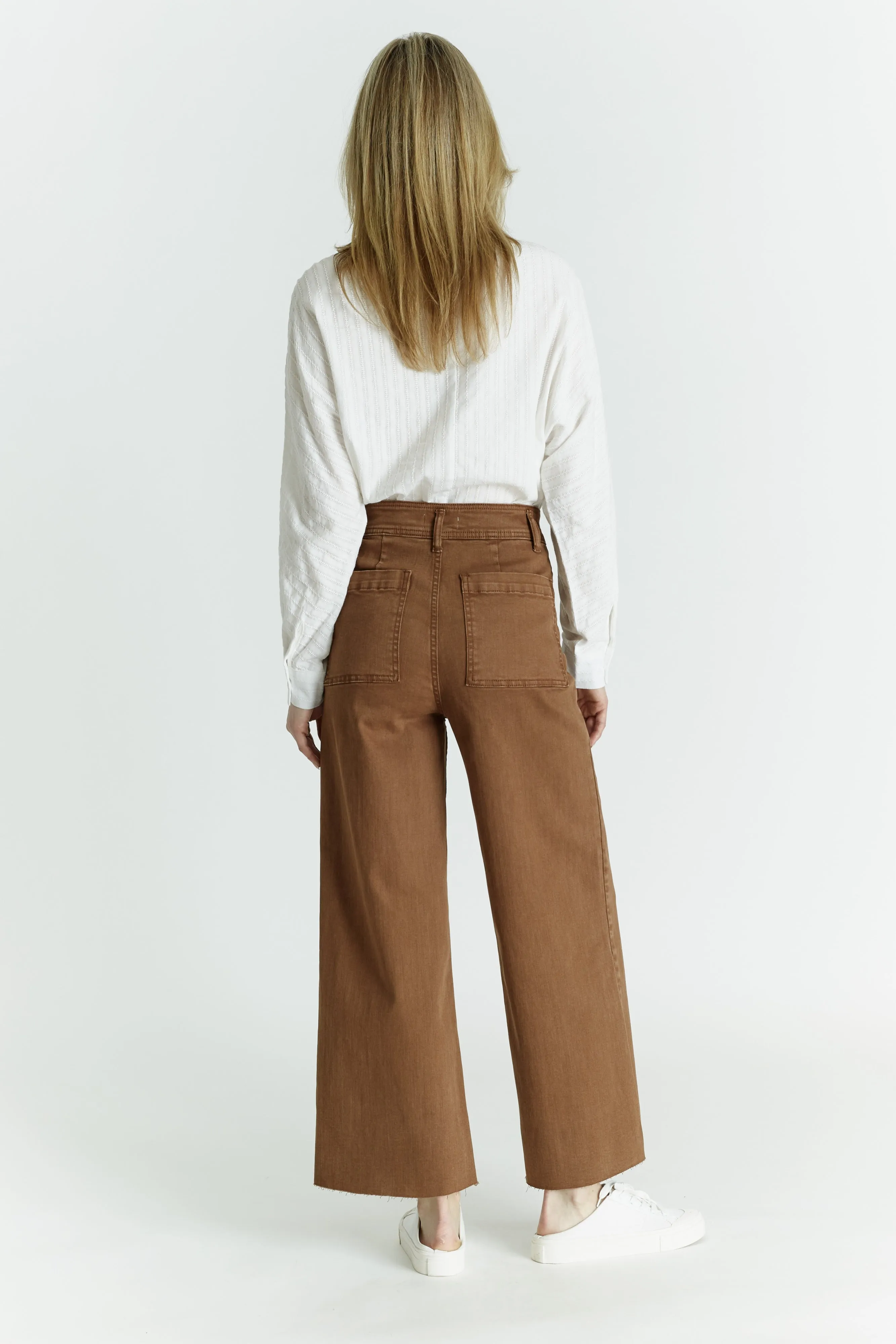 High Rise Wide Leg Raw Hem