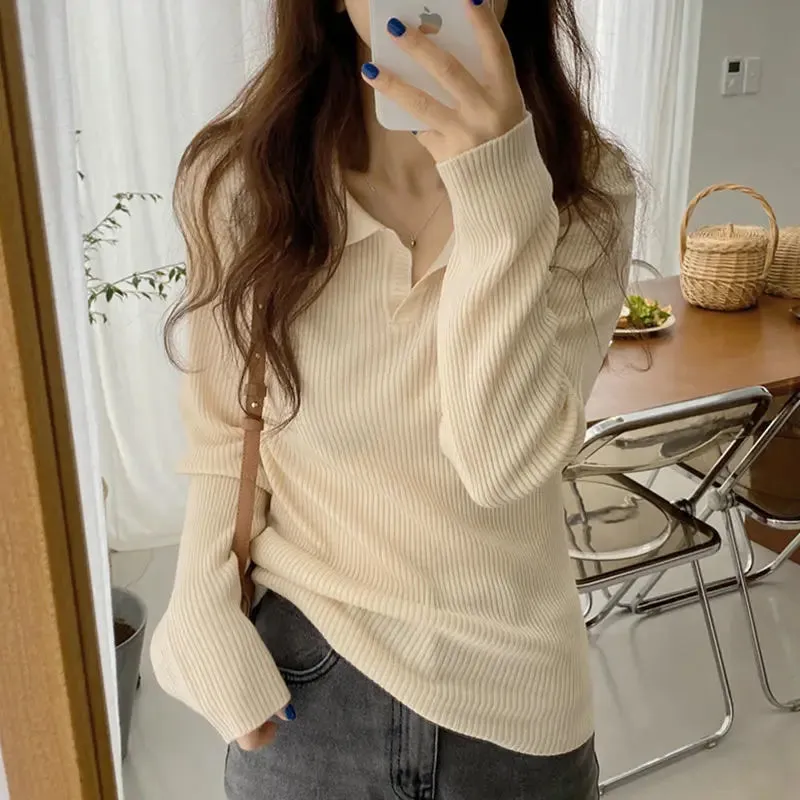 Kawaii Sweater Woman Harajuku Korean Style Pullover Tops Fashion Black Knitted Sweaters for Women Crochet Cute Vintage Clothes