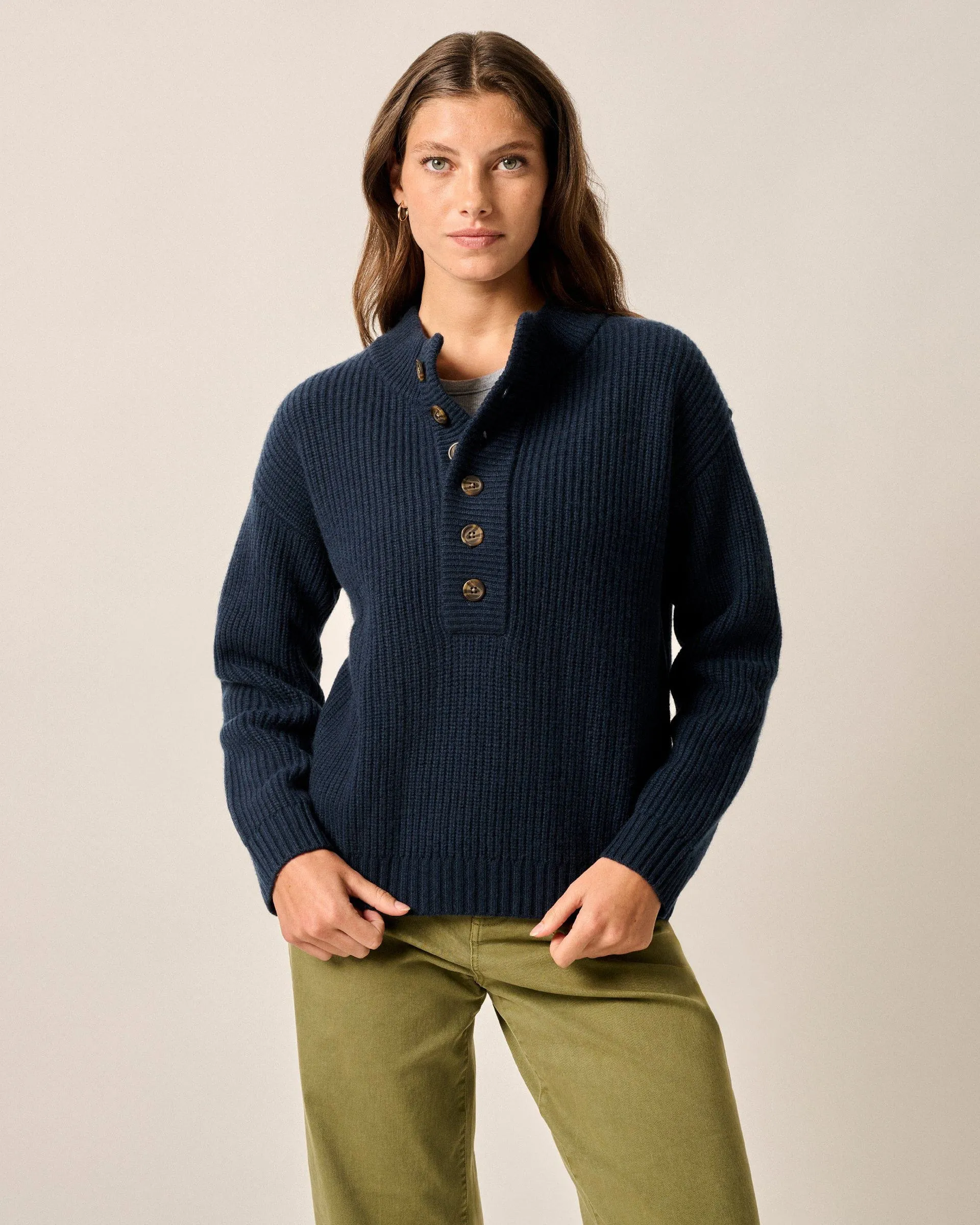 Kerrigan Cashmere Blend Henley Sweater