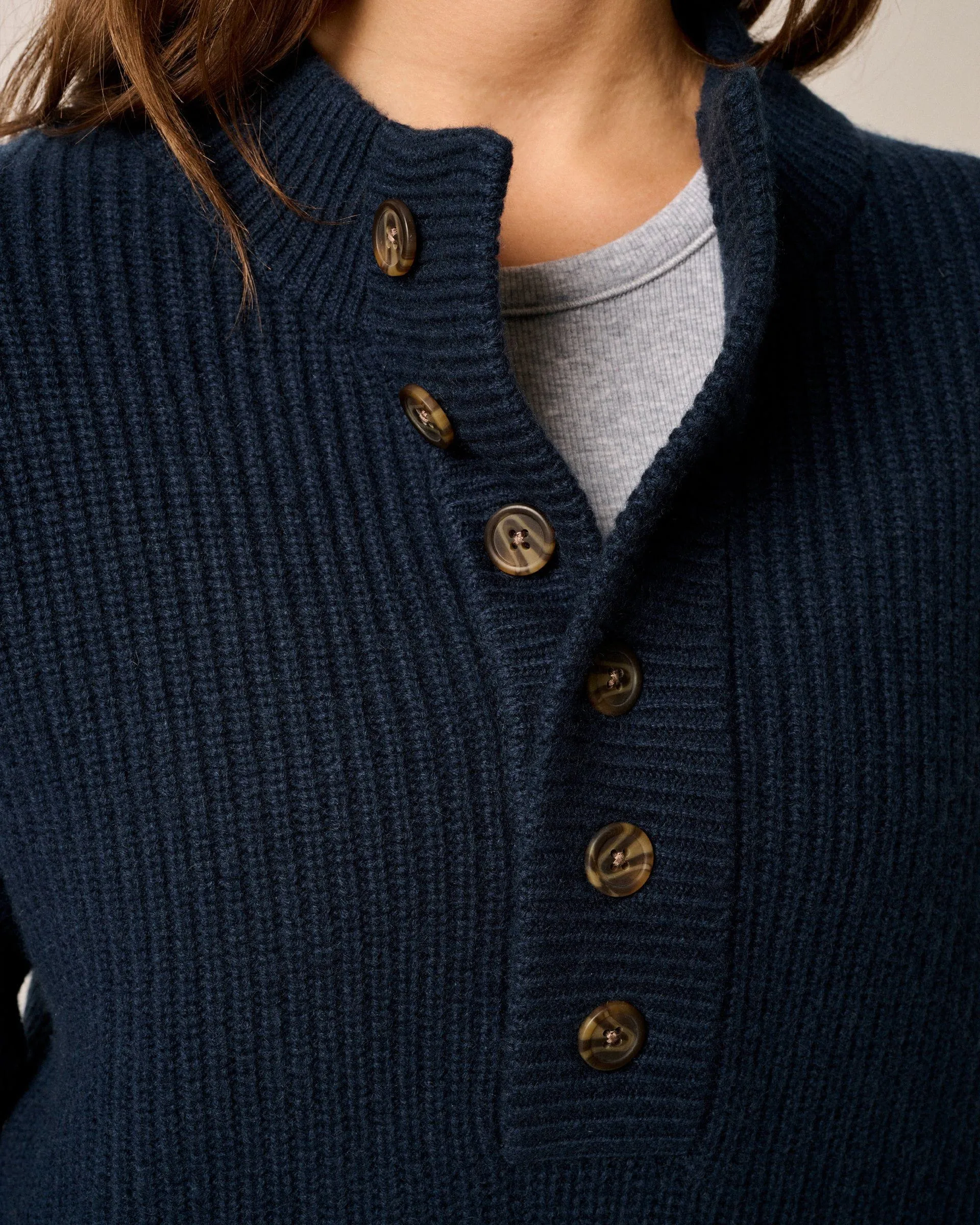 Kerrigan Cashmere Blend Henley Sweater