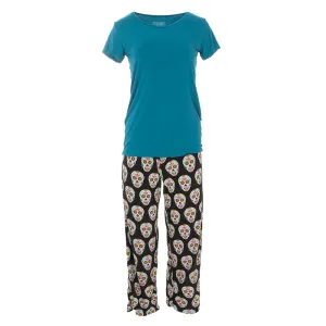 Kickee Pants Women's Short Sleeve Loosey Goosey Tee & Pant Set