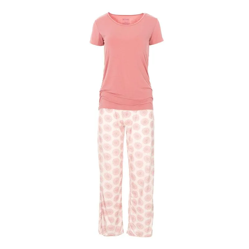 Kickee Pants Women's Short Sleeve Loosey Goosey Tee & Pant Set