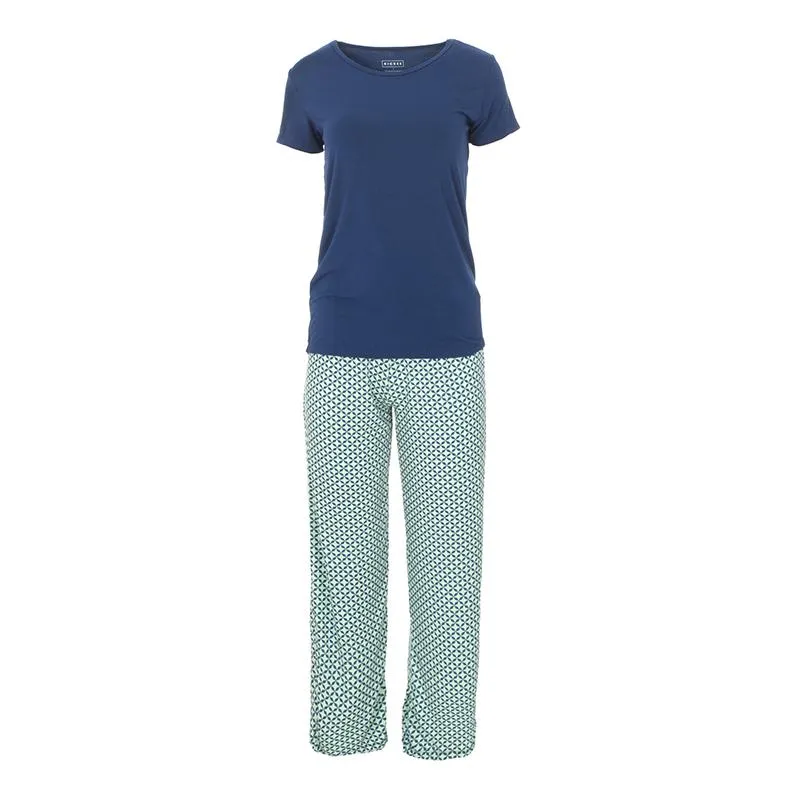 Kickee Pants Women's Short Sleeve Loosey Goosey Tee & Pant Set