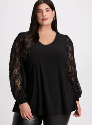 Lace Sleeve Tunic Top