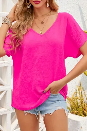 Laurel V Neck Short Sleeve Blouse