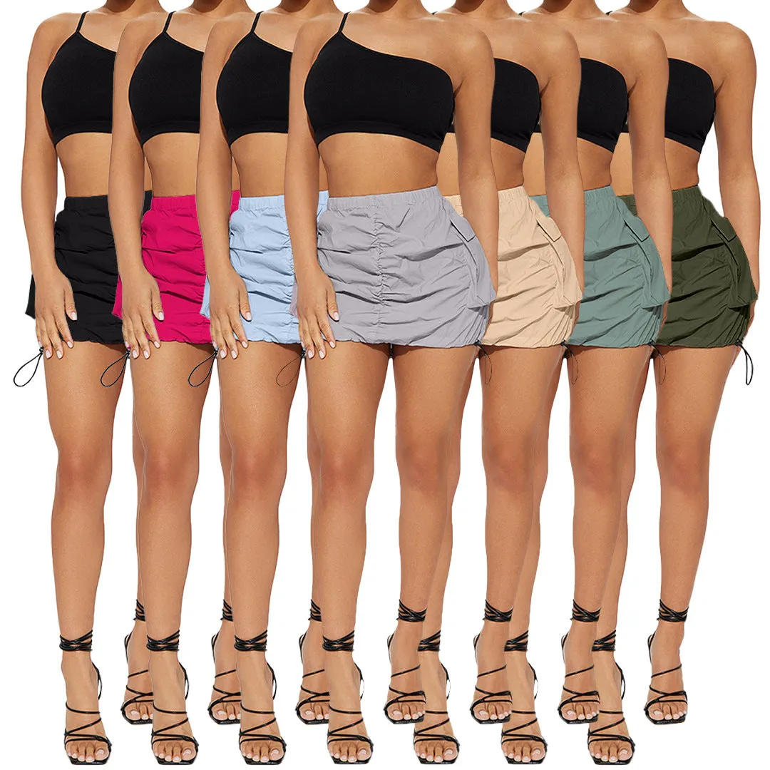 MB FASHION RUCHED CARGO MINI SKIRT 6670LY