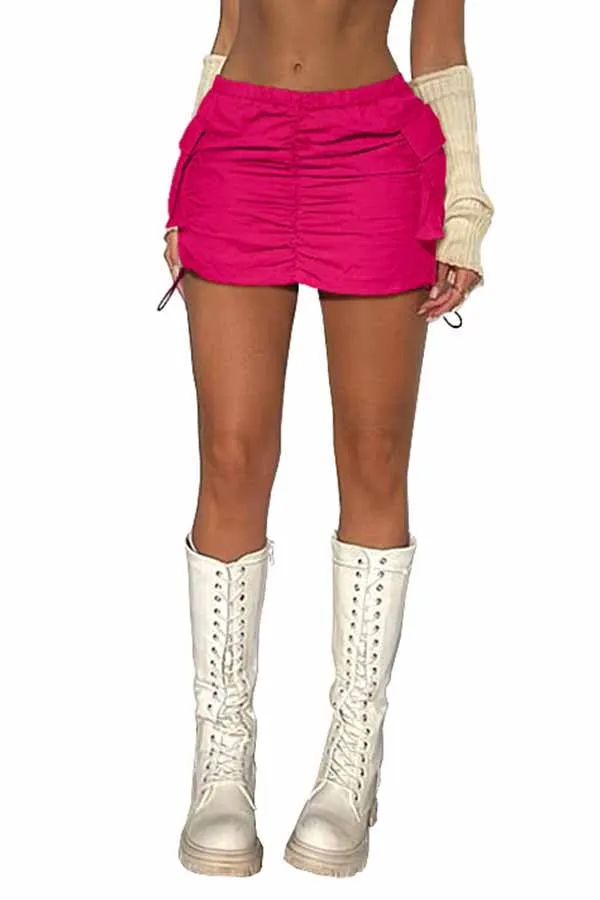 MB FASHION RUCHED CARGO MINI SKIRT 6670LY