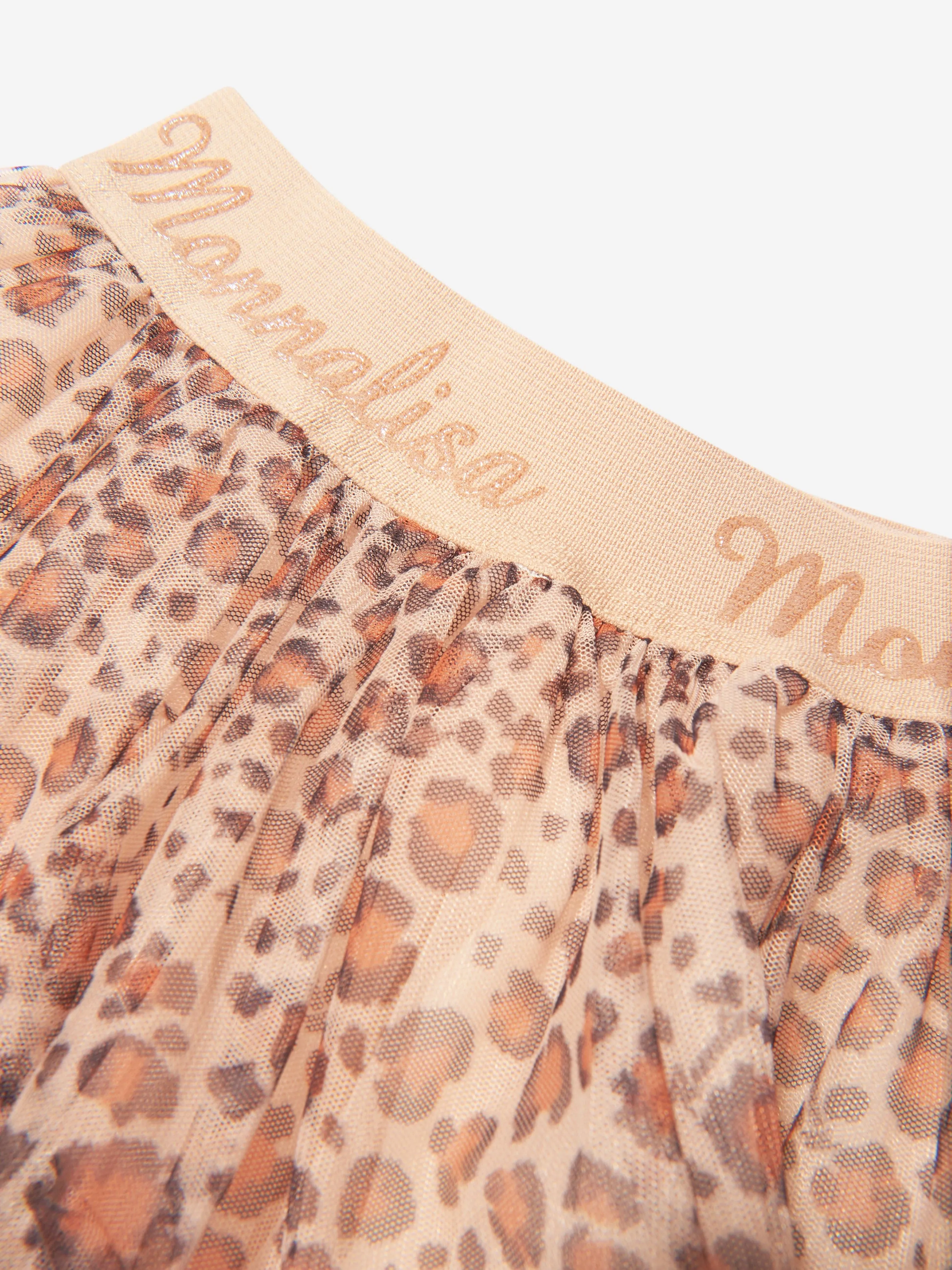 Monnalisa Girls Leopard Tulle Tutu Skirt