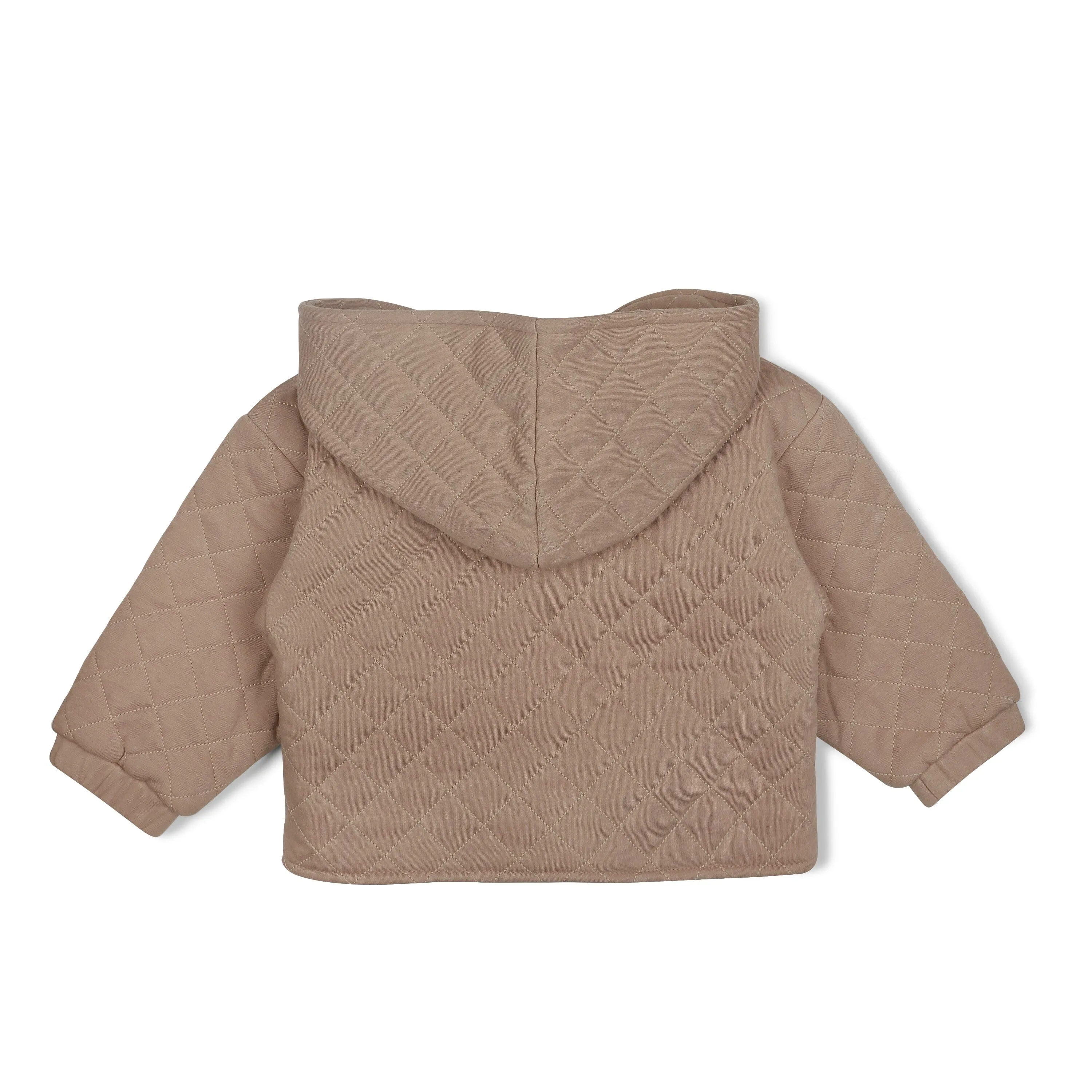 Organic Quilted Hooded Jacket | Taupe