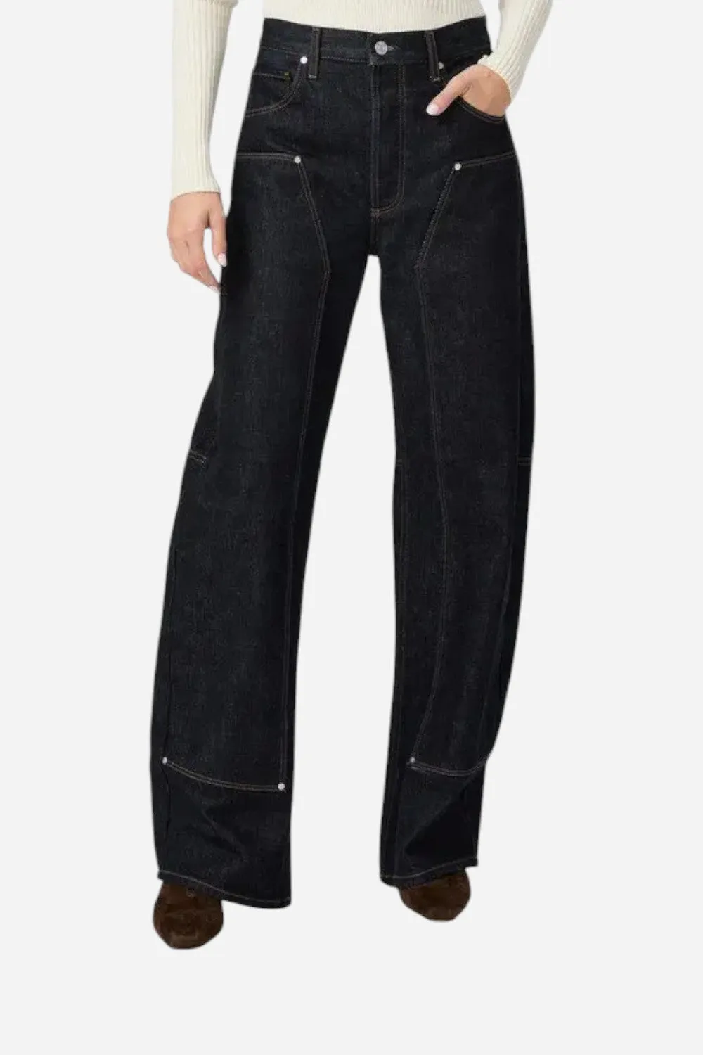 Paige Arellia 32" Workwear Barrel Leg Pant in Selma