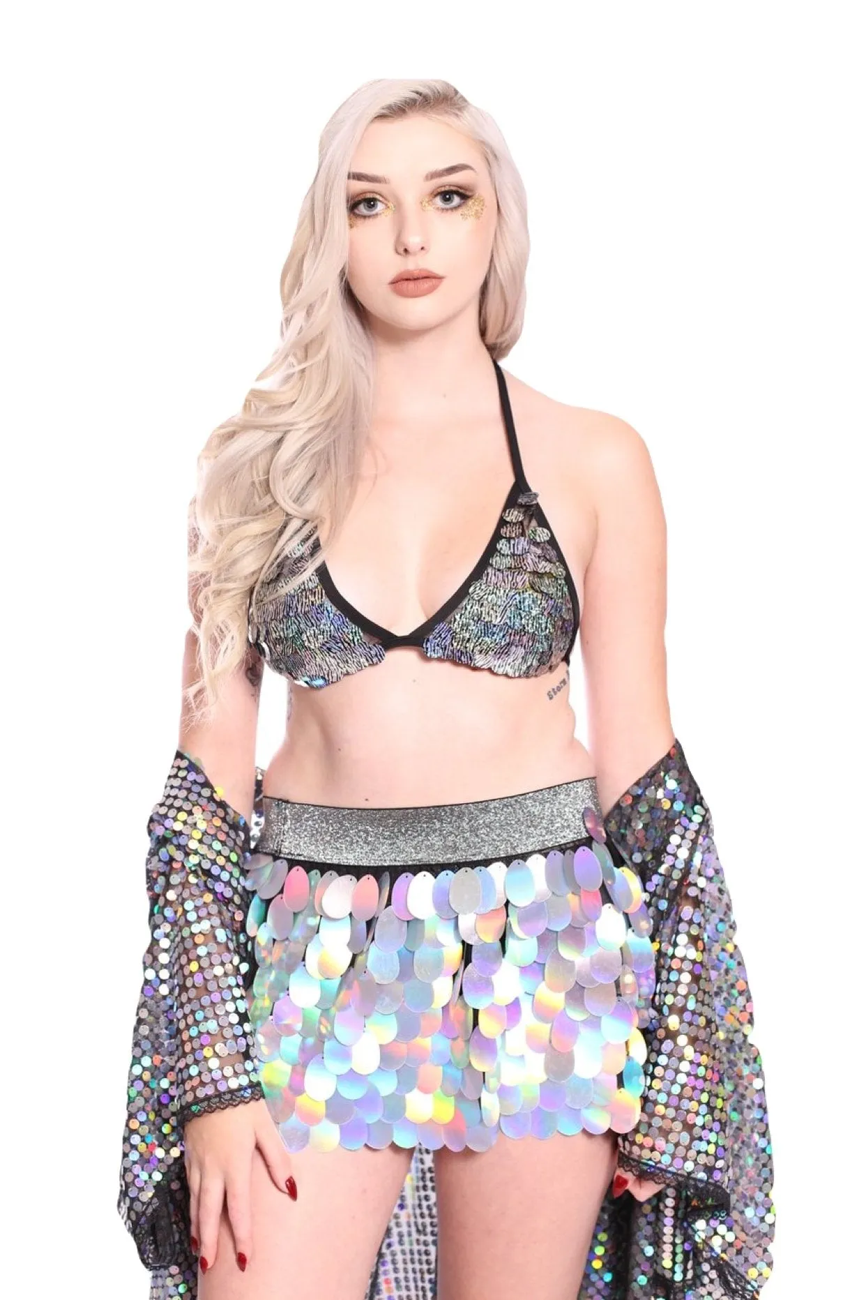 Pastel Meadow Sequin Skirt