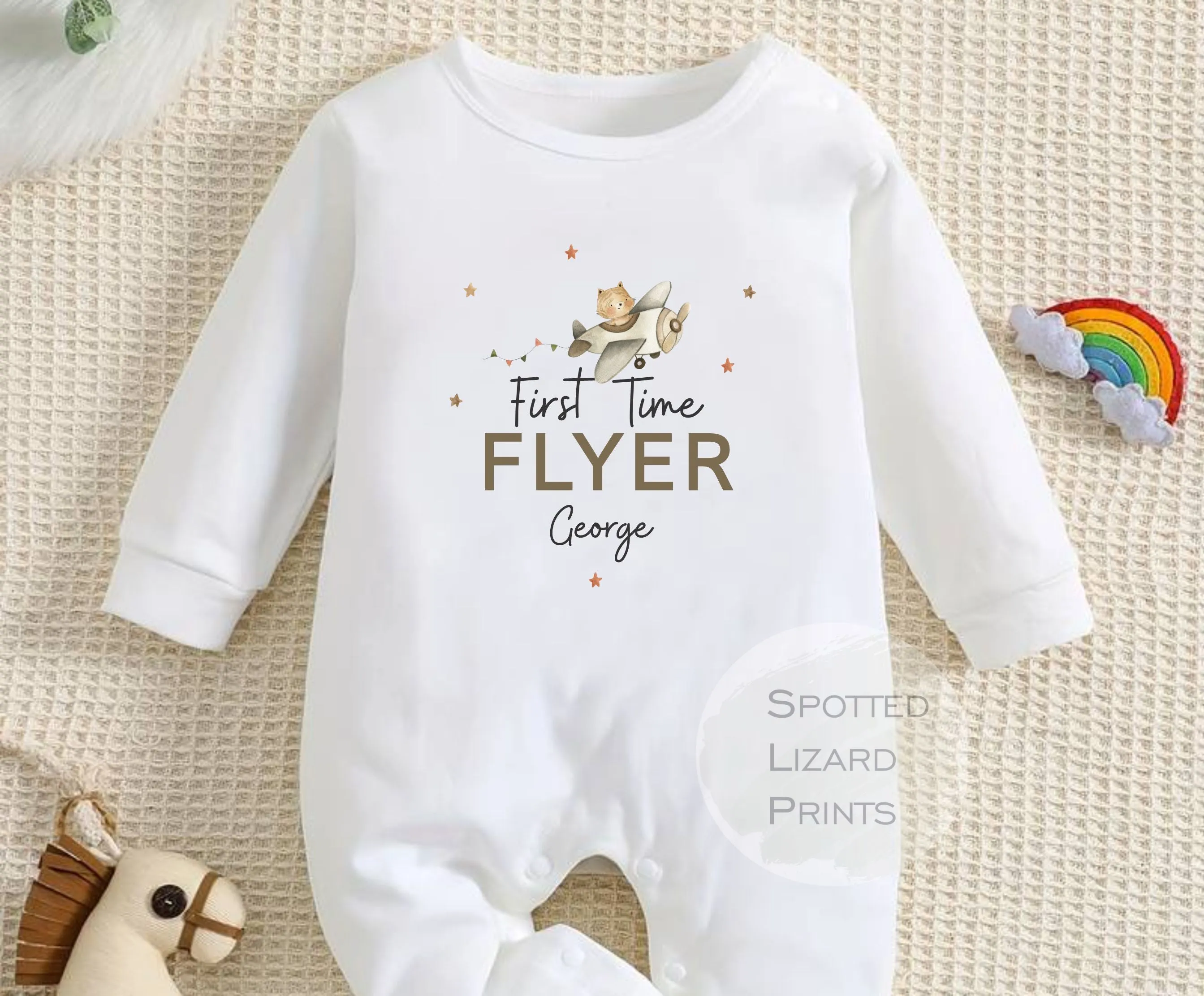 Personalised First Flyer - My First Holiday Kids T-Shirt, 1st Holiday Vest | Rompersuit - Vacation Kids