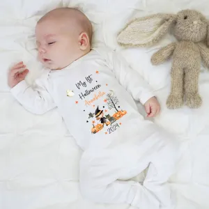 Personalised First Halloween Baby outfit | Baby Halloween Costume Gift | First Halloween Sleepsuit or Vest