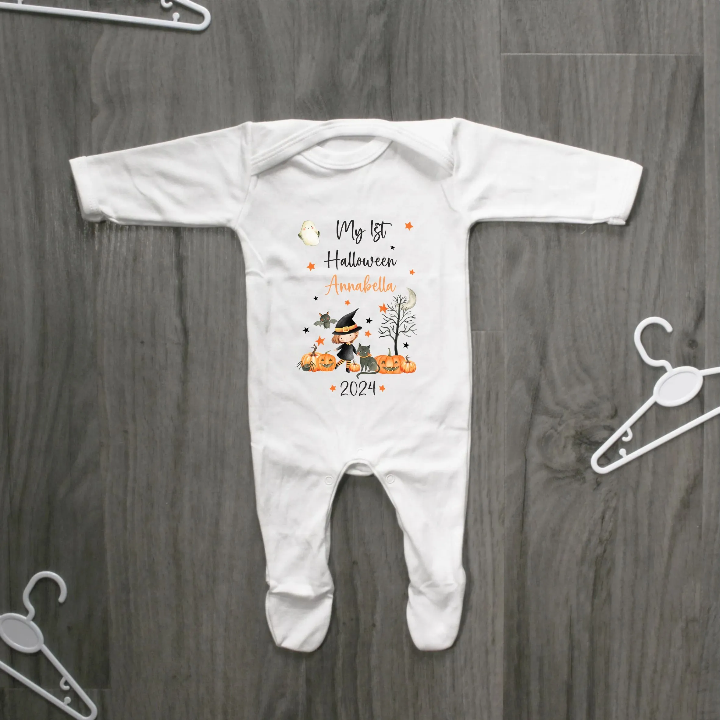 Personalised First Halloween Baby outfit | Baby Halloween Costume Gift | First Halloween Sleepsuit or Vest