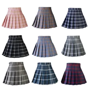 "PLEATED PLAID" SKIRT