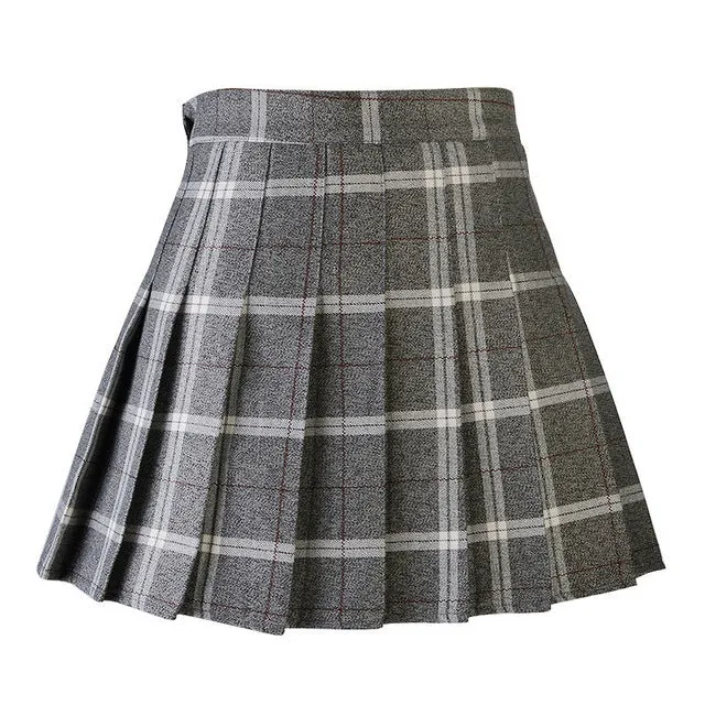 "PLEATED PLAID" SKIRT