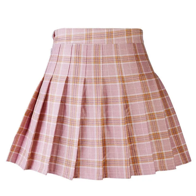 "PLEATED PLAID" SKIRT