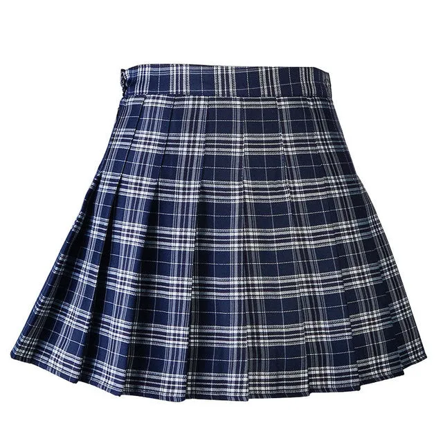 "PLEATED PLAID" SKIRT